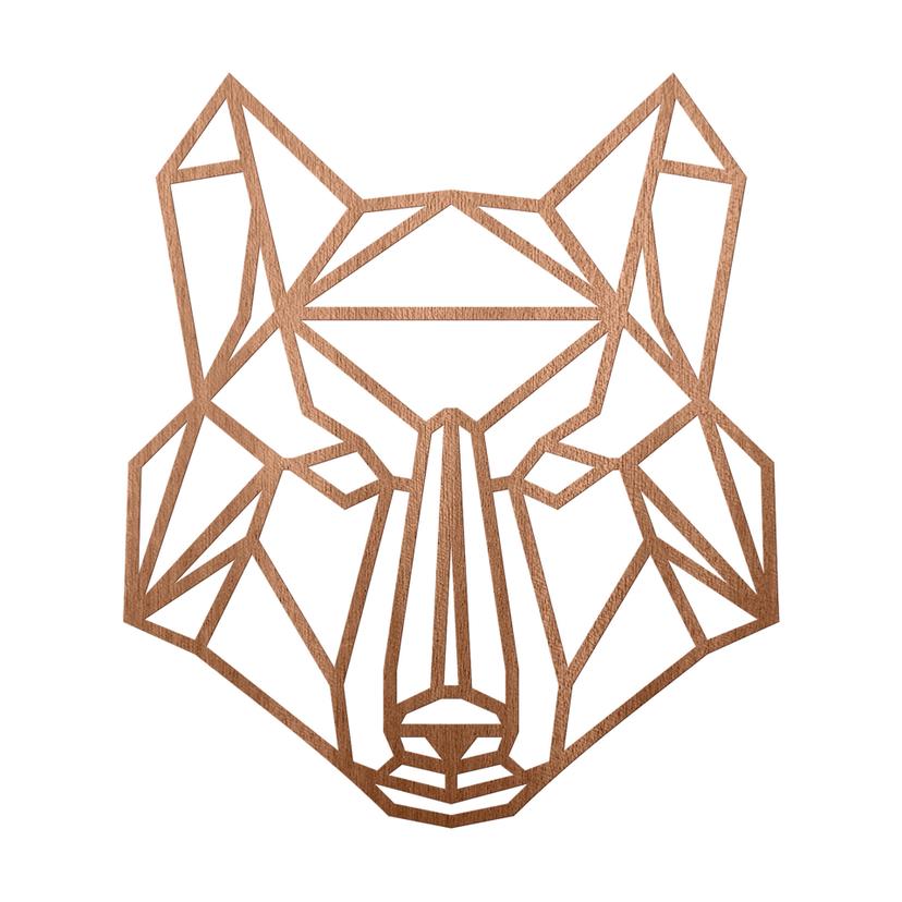 Decoro in legno origami - Lupo