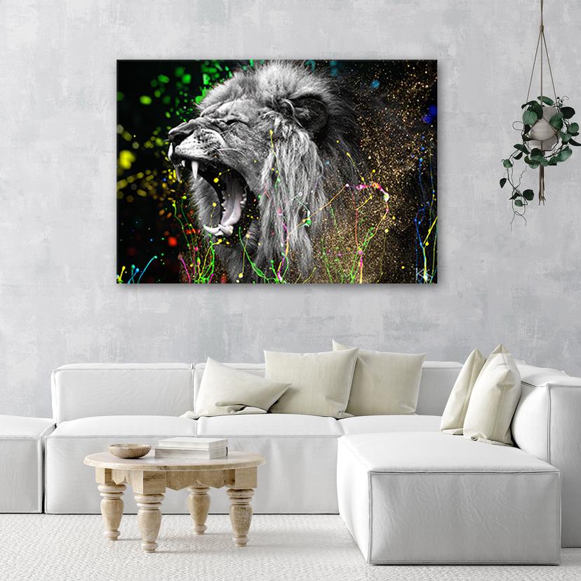 Stampe su tela, Leone, natura animale