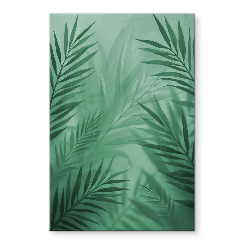 Tableau en verre acrylique Feuilles de palmier vertes