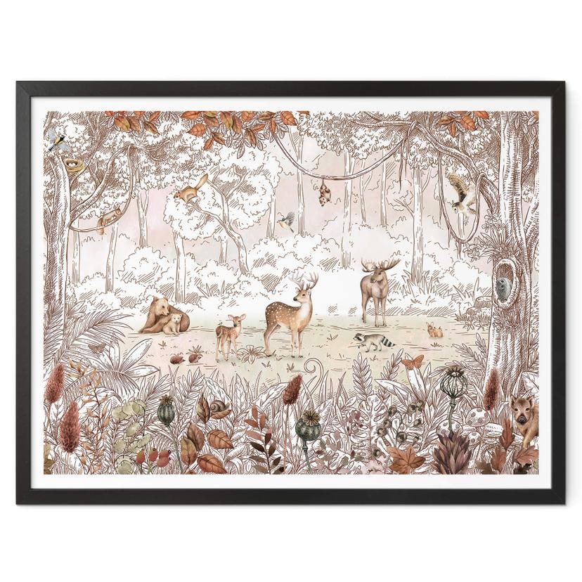 Póster Kikki Belle - Amigos del bosque otoño