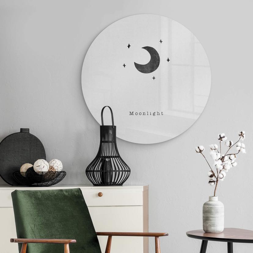 Glasschilderij Rond Orara Studio - Moonlight