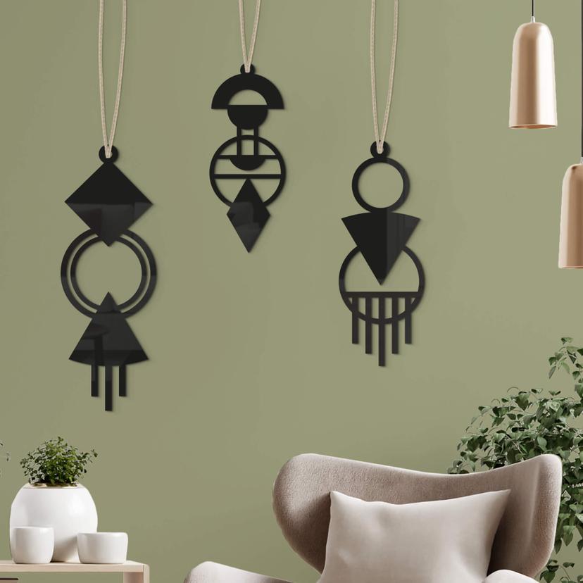 Decoración acrílica Macramé - geométrica