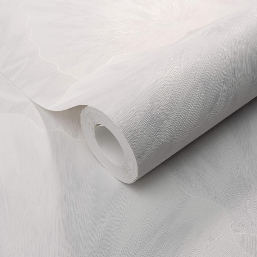 Non-woven tapet med grafiske mønstre i hvid