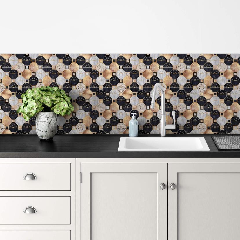 Keukenachterwand Fredriksson Art Deco Gold & Black