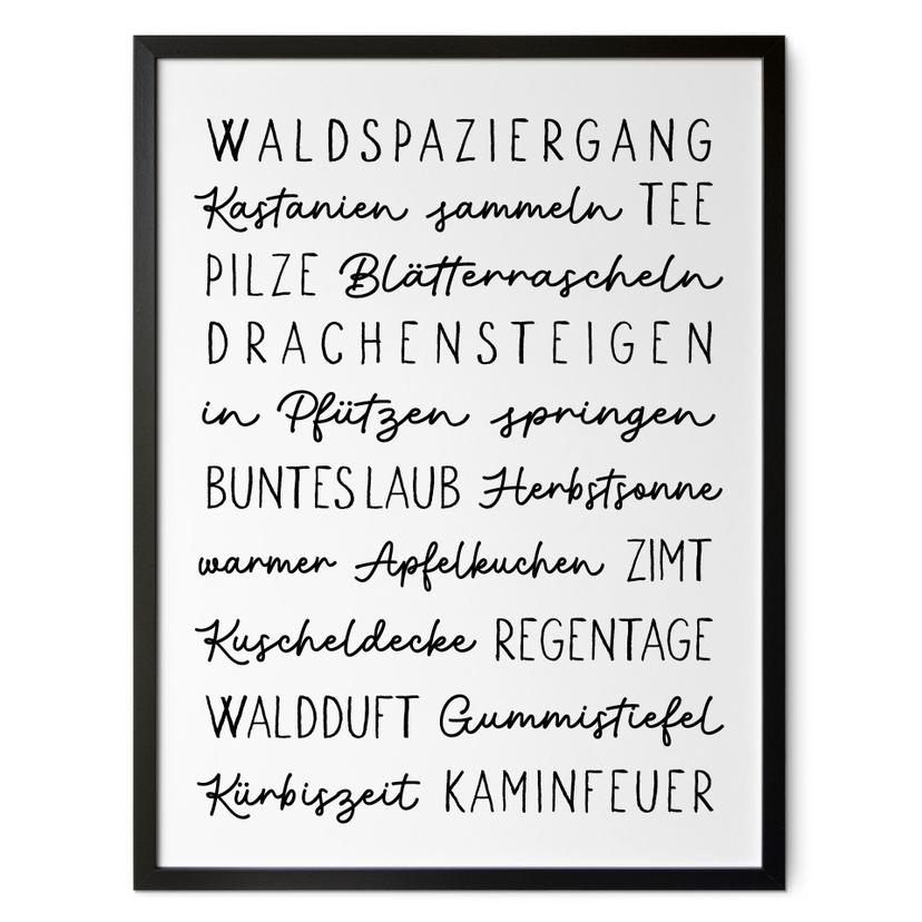 Poster Herbstliche Worte - Typografie