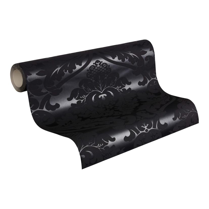 A.S. Création Black & White Papier peint baroque noir