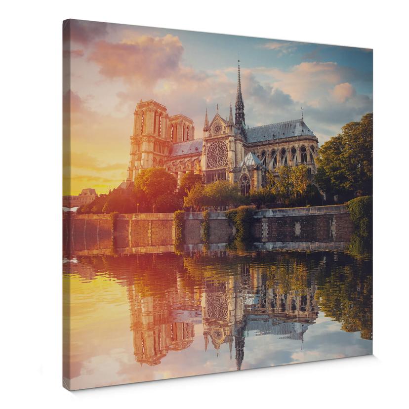 Canvastavla Notre Dame Paris - Fyrkant