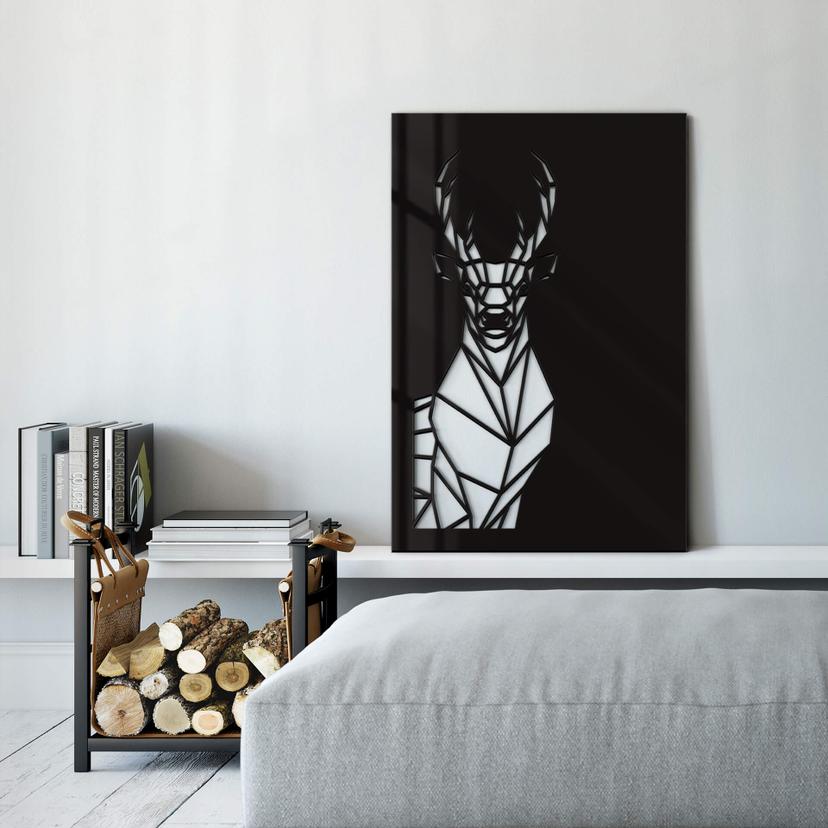 Cuadro decorativo de cristal acrílico - Ciervo de origami