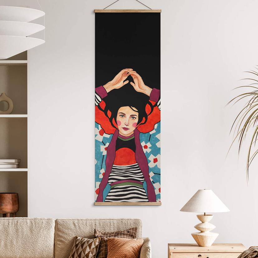 Stoffbild Frau mit ruhiger Seele - Hülya - Panorama