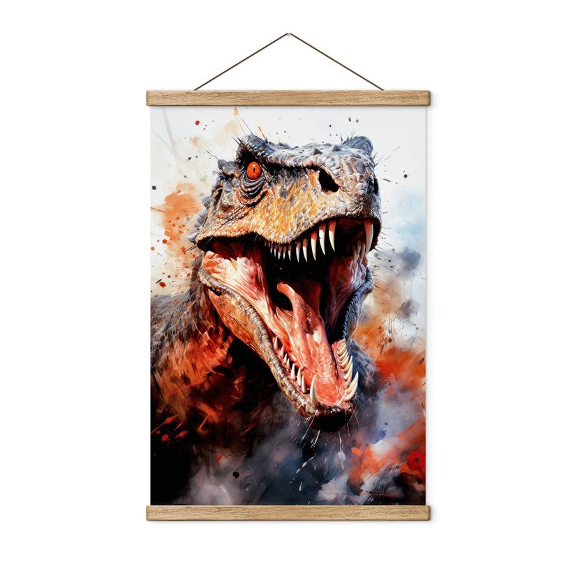 Póster de tela T-Rex: El rostro salvaje de la prehistoria - Jaszke