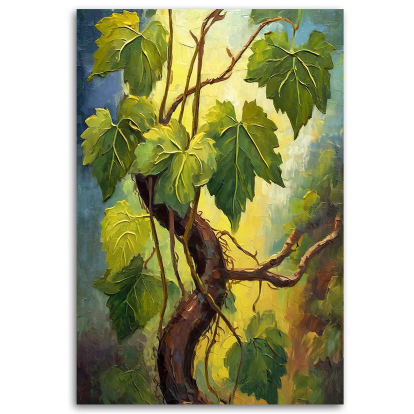 Stampa su tela, Foglie d'uva verde