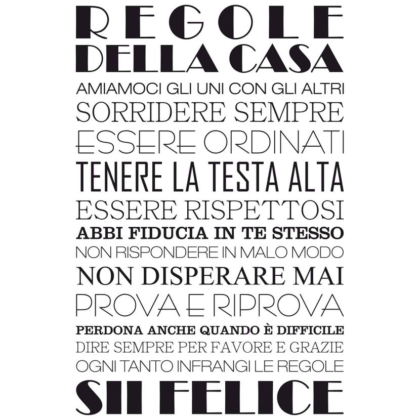 Sticker mural - Regole della casa 1