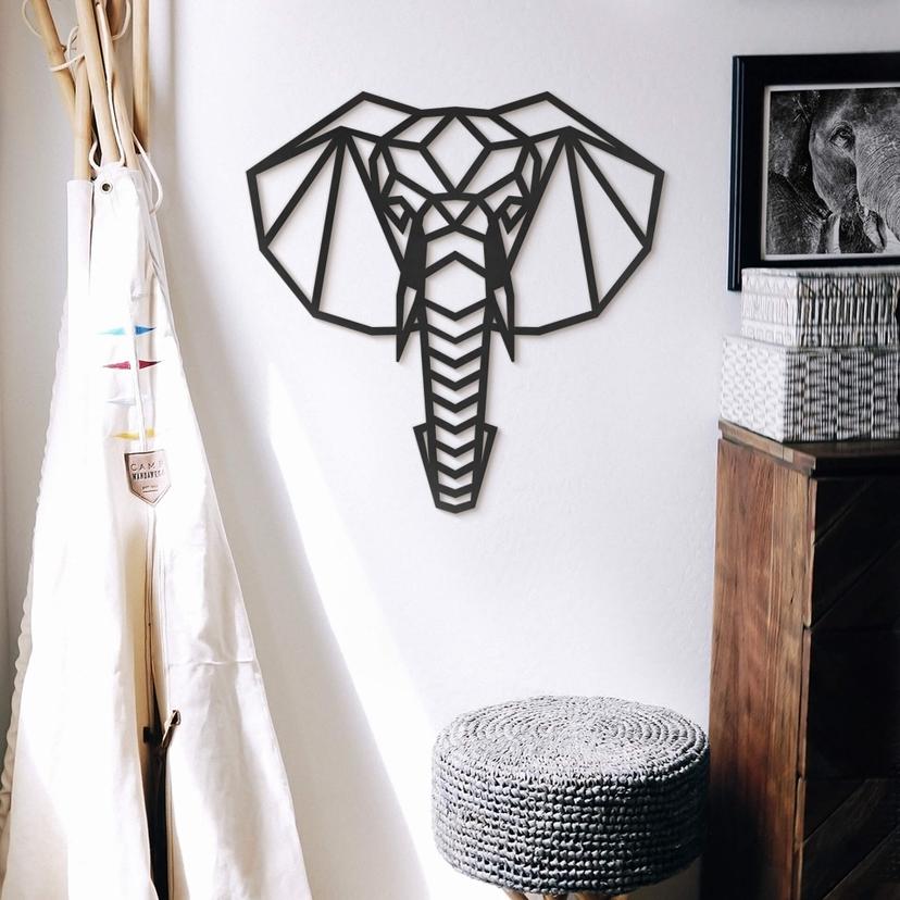 MDF - Decoración en madera cabeza de elefante de origami