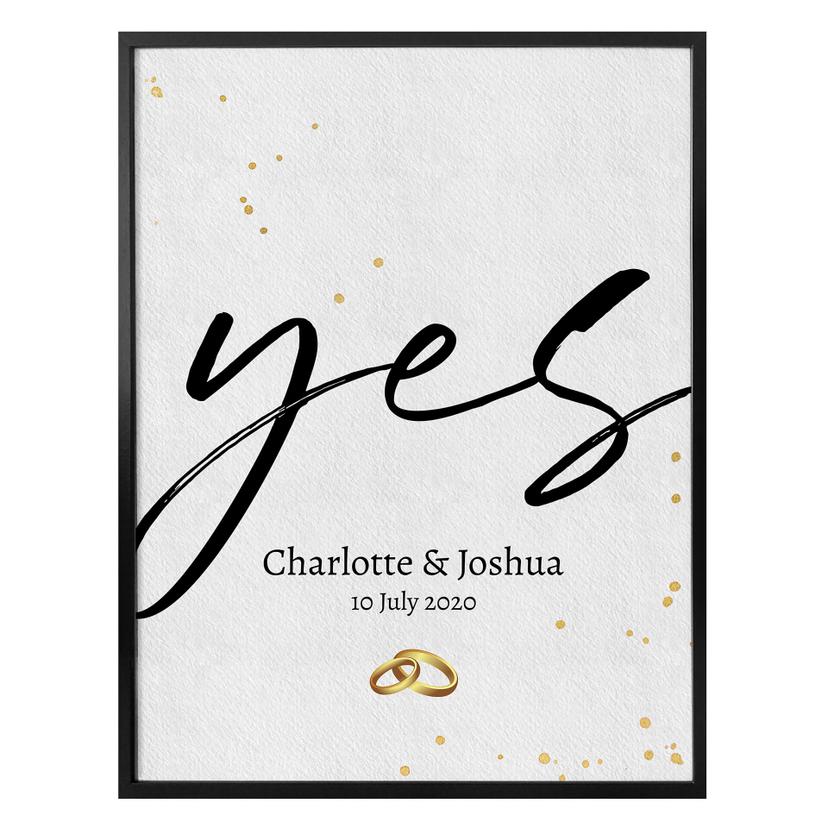 Plakat Højtid - Yes + personlig tekst