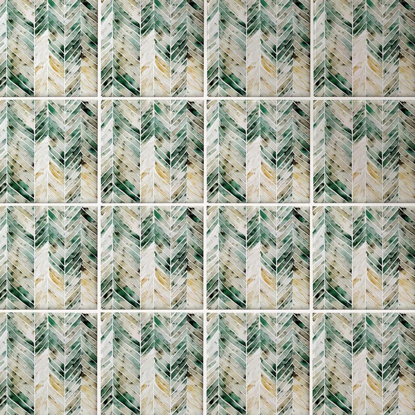 Azulejos Adhesivos Espiga Verde Acuarela - Treechild - Lote de 12