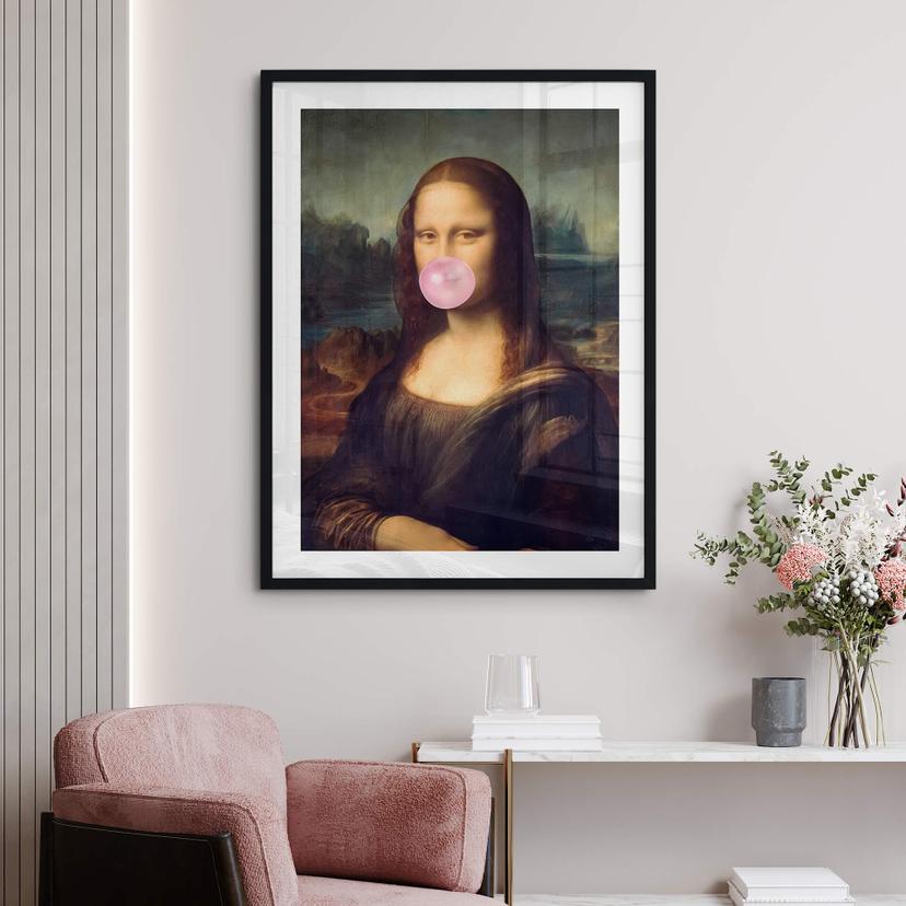 Poster Mona Lisa con gomma da masticare