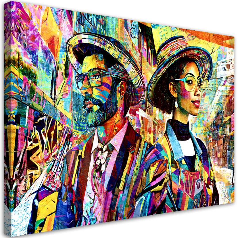 Canvasbillede, Abstrakt kvinde og mand