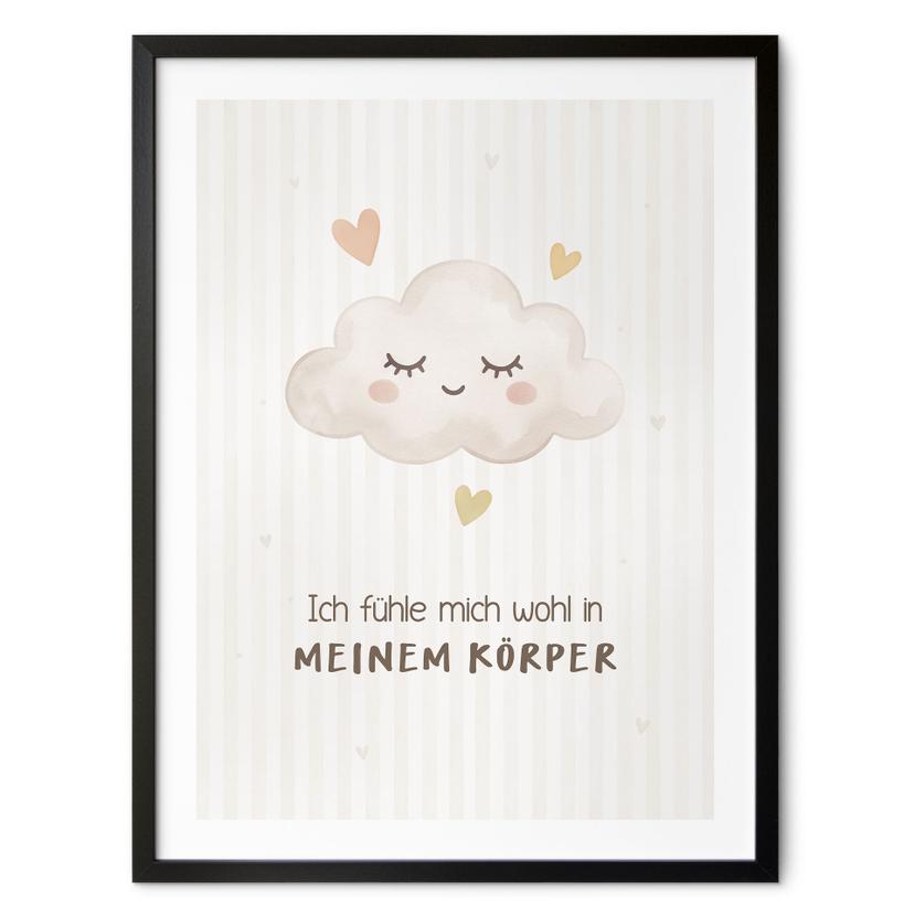 Kinder-Poster 'Ich fühle mich wohl in meinem Körper' mit Wolke