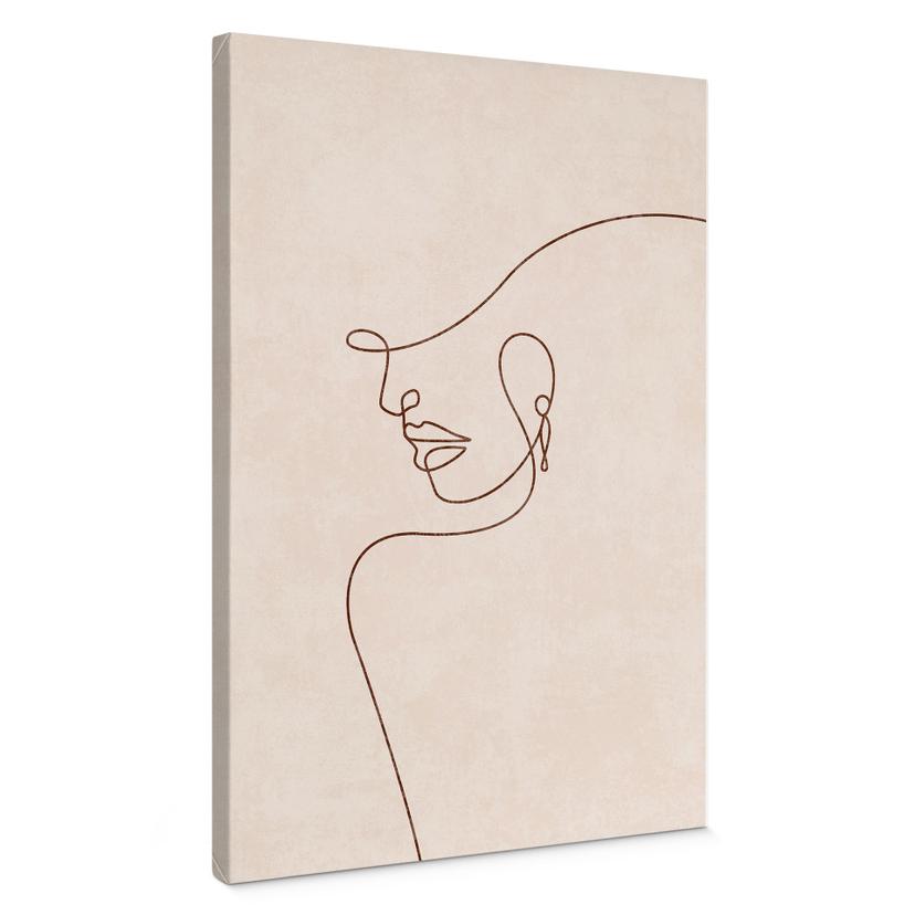 Canvasbillede Delikate konturer af en kvinde - Line Art - Tunaboylu