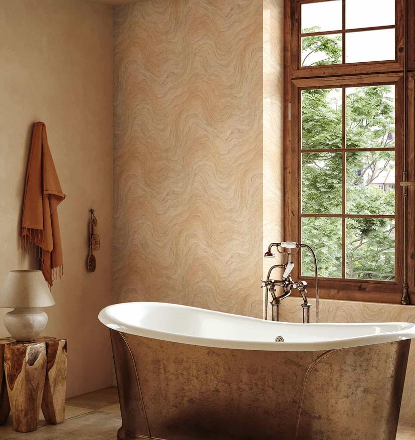 carta da parati in tessuto non tessuto con effetto marmo e pietra beige effetto marmo