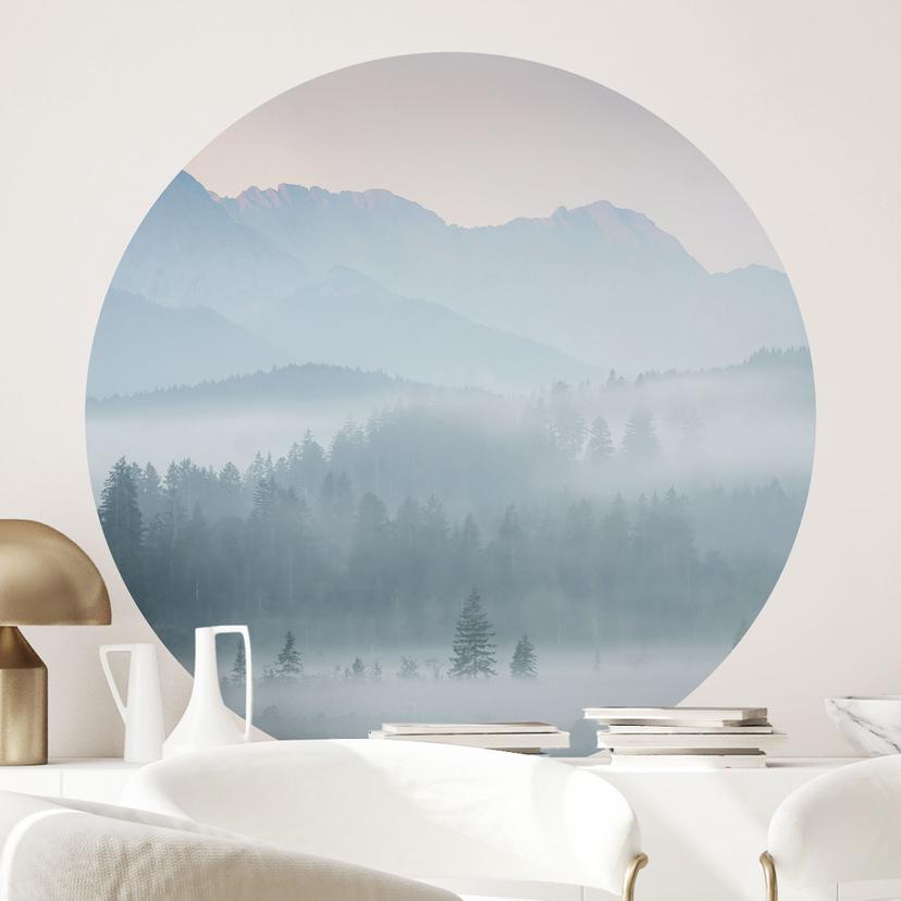 Wallsticker Tåget skovlandskab om efteråret - Eisenmann - Rund
