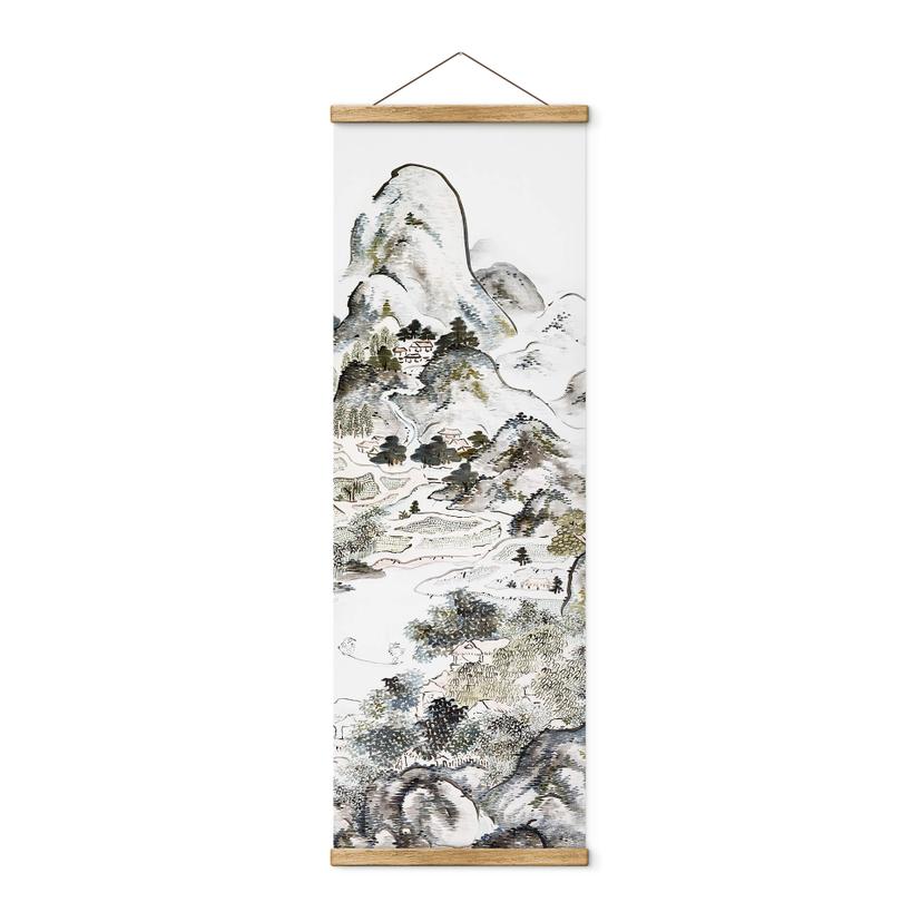 Póster de tela Taiga - Pesca en primavera - Panorama