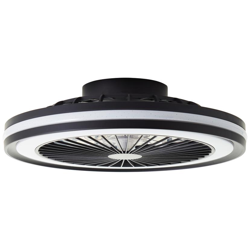 Deckenventilator mit LED-Licht Malea, schwarz, Deckenleuchte
