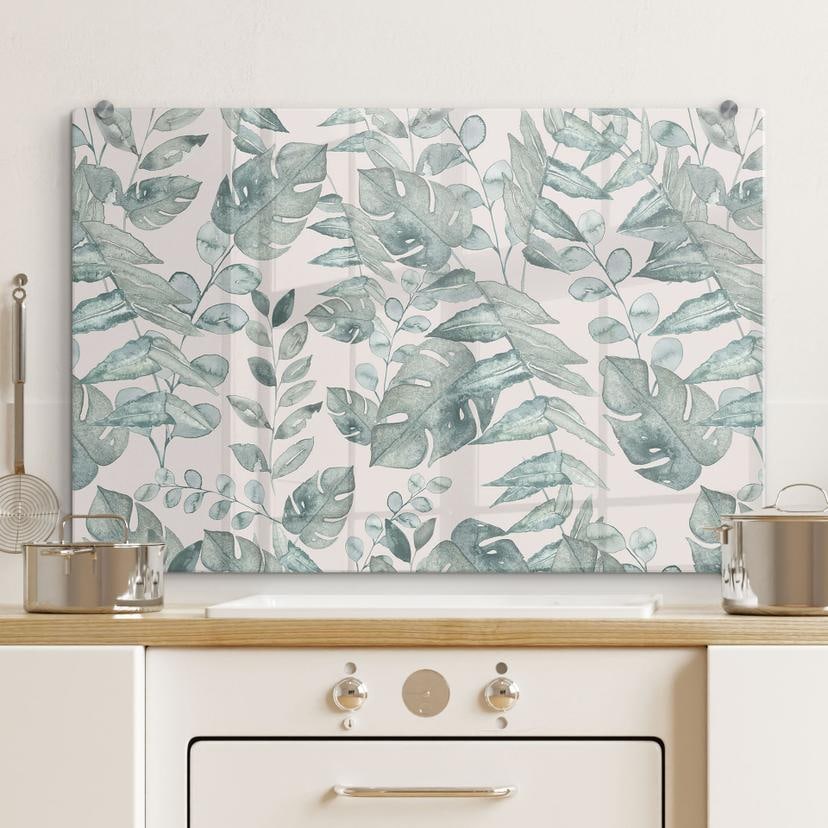 Stænkplade jungleblade akvarel creme - Bloomery Decor