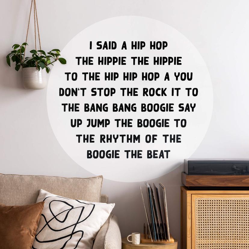 Wallsticker Songext Jeg sagde en hip hop - Runde