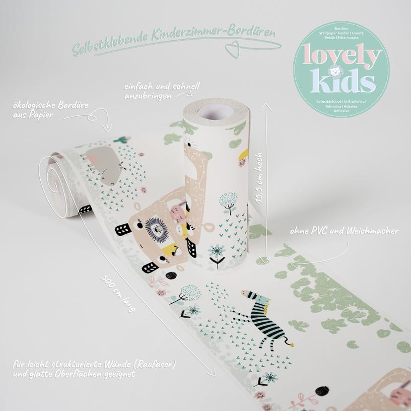 A.S. Création Lovely Kids Frise autocollante enfant - Multicolore, Jaune