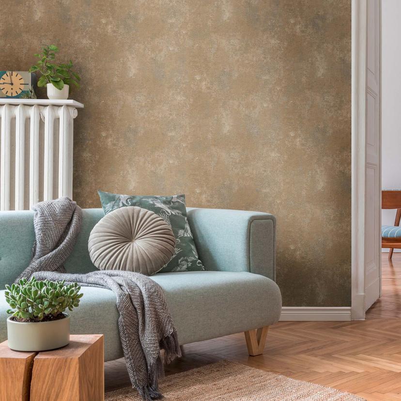 A.S. Création non-woven tapet BOS - tekstureret tapet beige, guld
