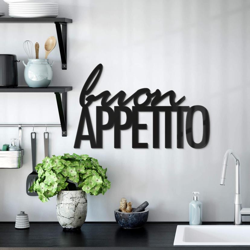 Lettre décorative en verre acrylique - Buon Appetito