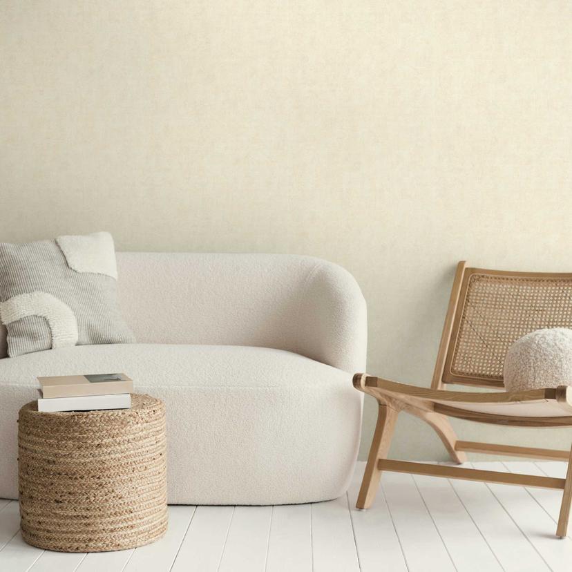 Papel pintado aspecto hormigón beige claro - Papel pintado no tejido moderno en aspecto escayola