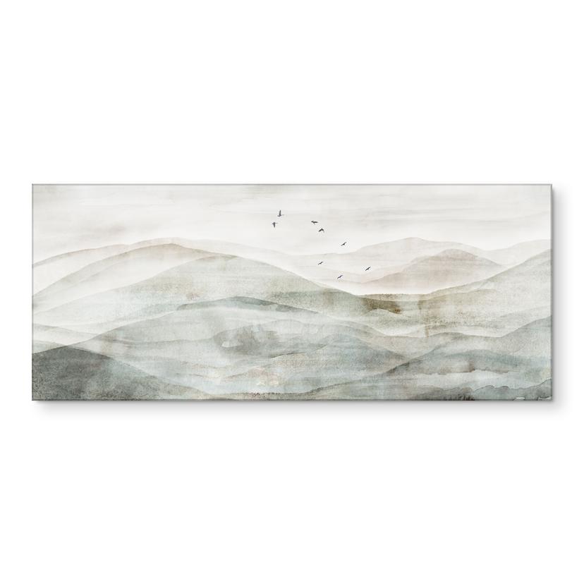 Küchenrückwand Neblige Berglandschaft Aquarell - Ms Tiff