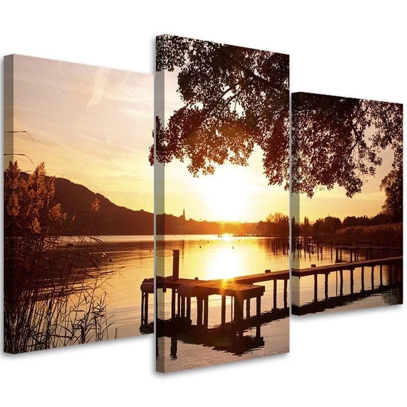3 stykke lærredstryk, Sunset Lake