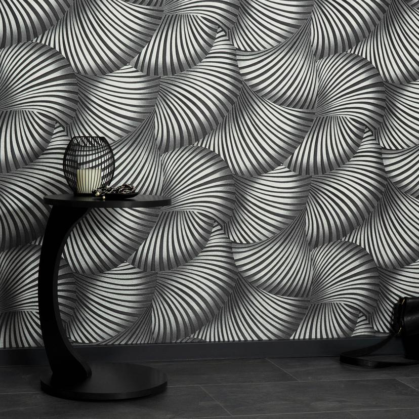 Guido Maria Kretschmer grafisk tapet Twill Fashion for Walls 5 silver