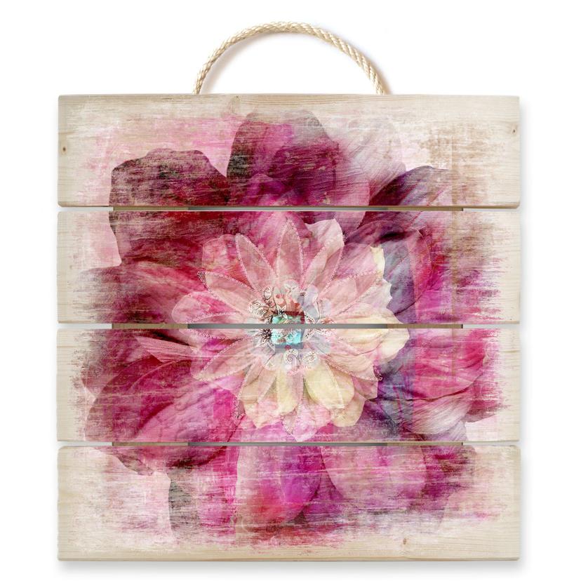 Stampa su legno - Peonia rosa