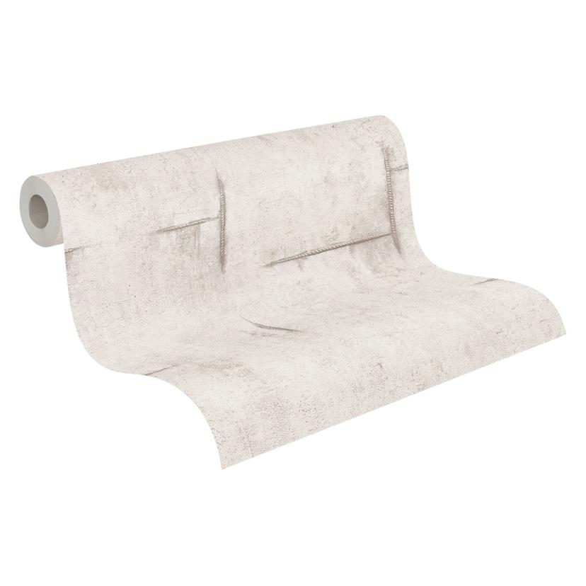 Papel pintado COSMOPOLITAN aspecto hormigón - Papel pintado no tejido industrial moderno en blanco g