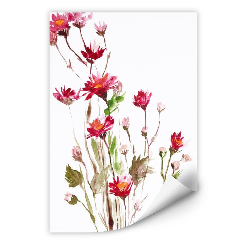 Zelfklevende Poster - Illustrated Flowers