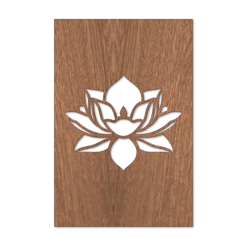 Decoro in legno - Fiore di loto