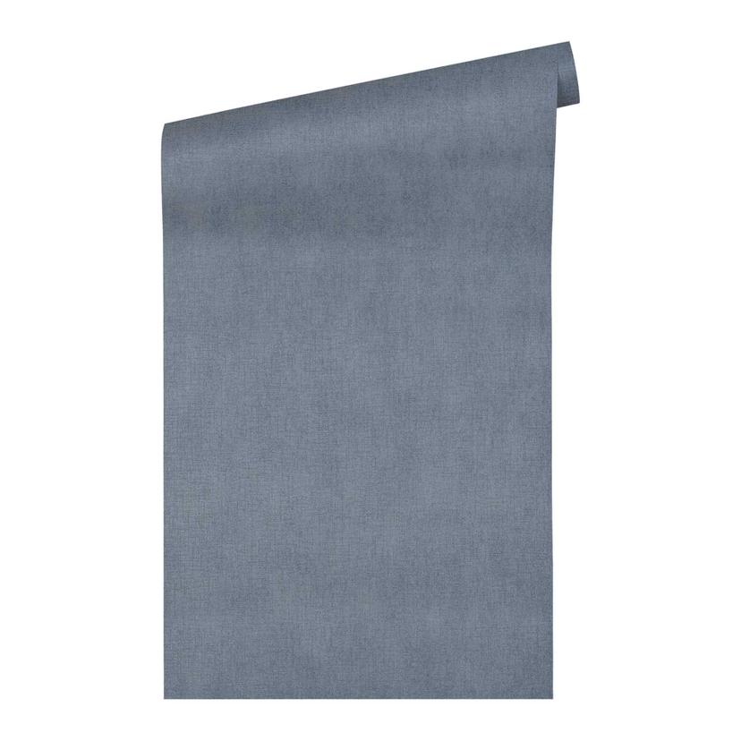 Carta da parati a tinta unita blu lucido - Carta da parati in tessuto non tessuto con aspetto tessil