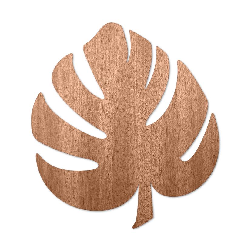 Décoration murale en bois acajou - Feuille Monstera 03