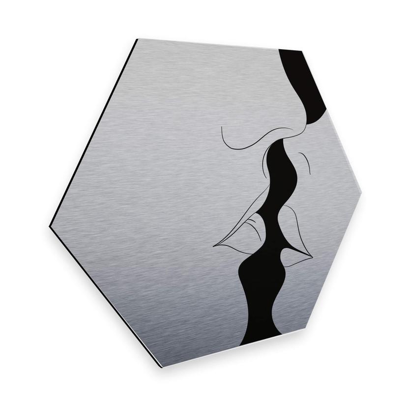 Hexagone - Alu-Dibond effet argenté - Nordic Creators White Kiss