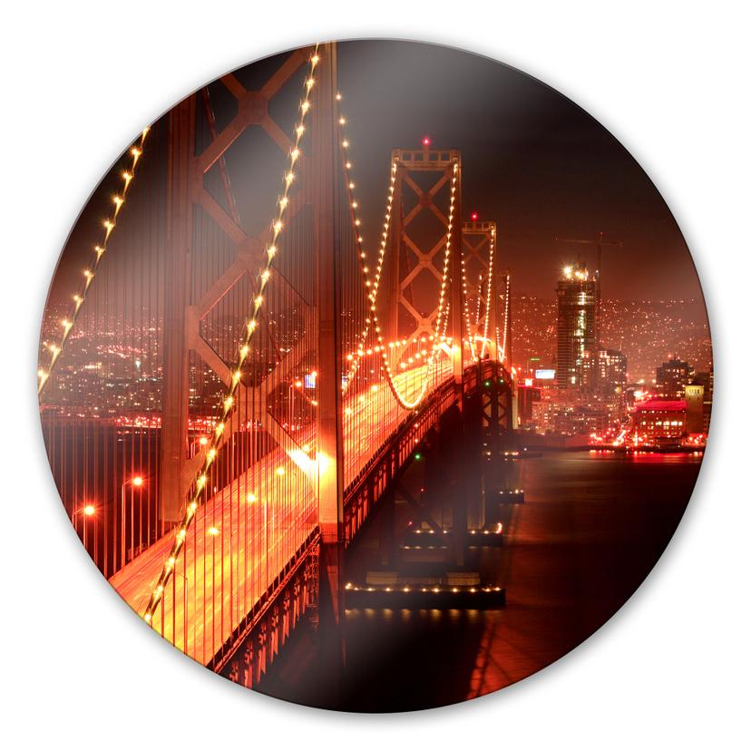 Stampa su vetro Luci di San Francisco - tondo