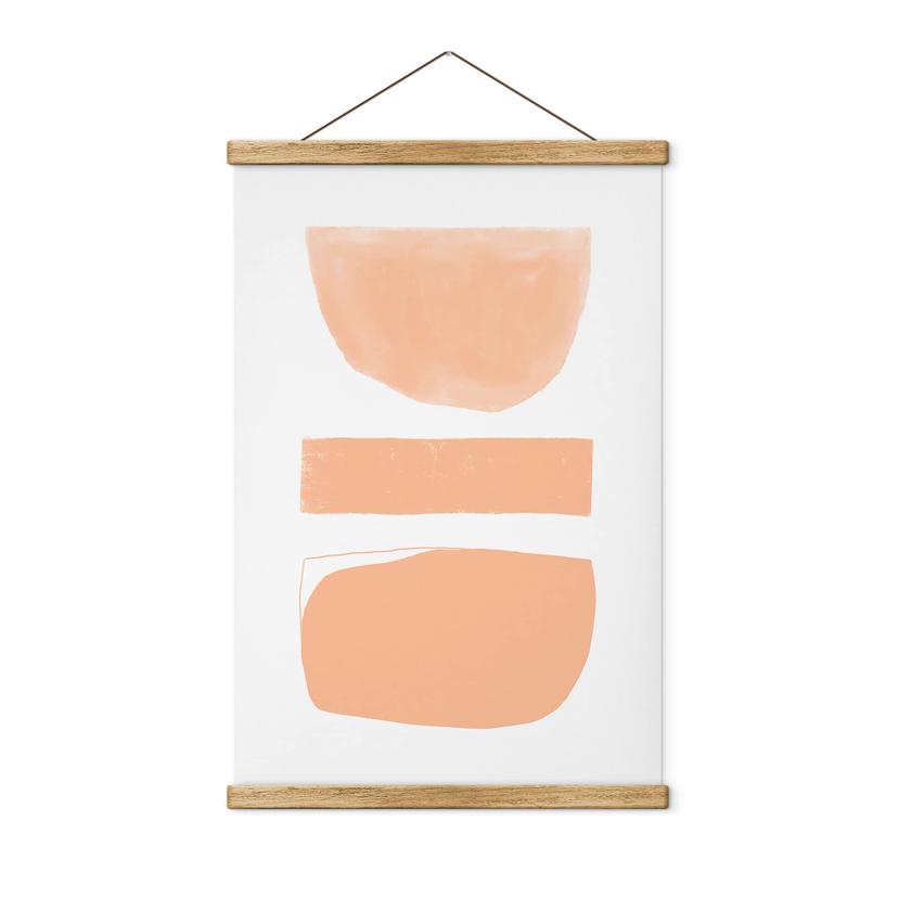 Póster de tela Formas abstractas en color melocotón - uplusmestudio