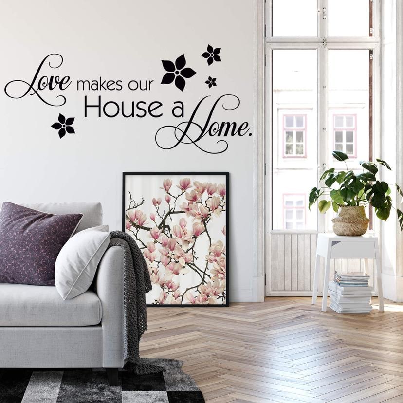 Sticker mural - Love makes our House a Home
