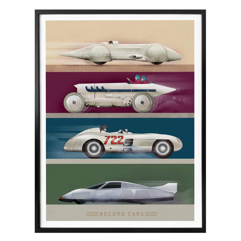 Póster Brown - Record Cars
