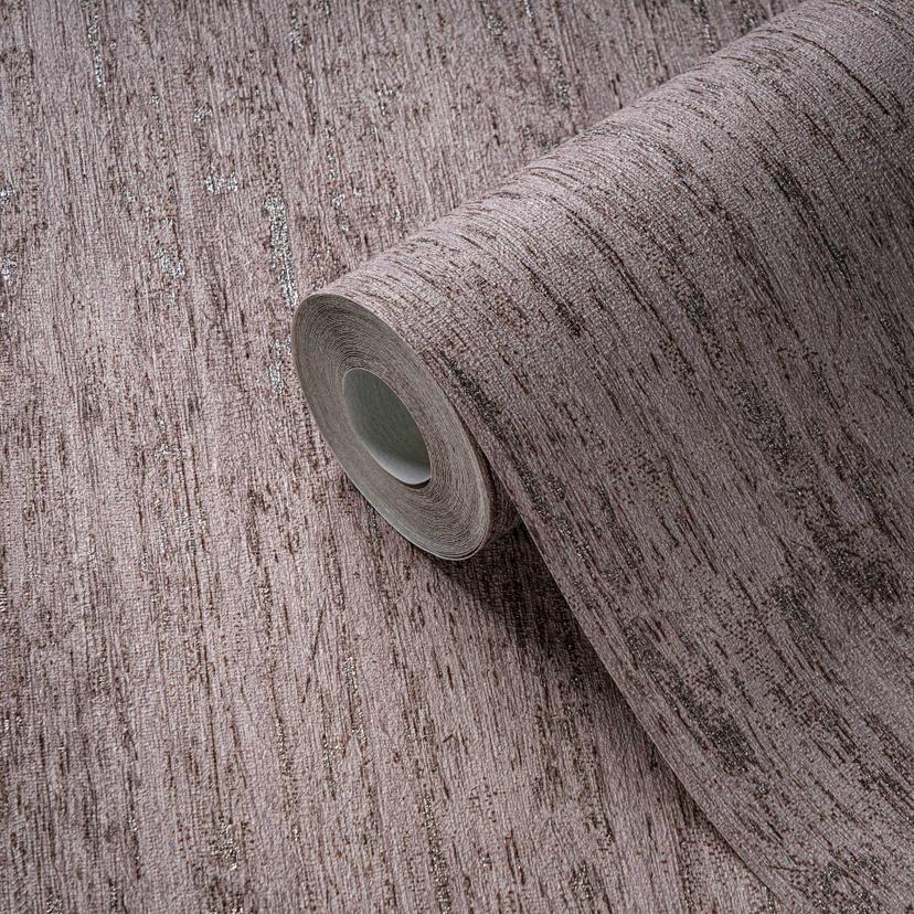 Papel pintado texturizado en gris-marrón - Papel pintado no tejido con aspecto textil - Diseño mural