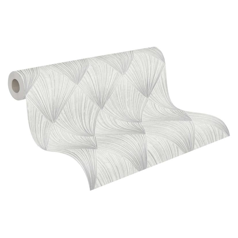 Livingwalls Fleecetapet, Metropolitan Stories Art Deco Ava New York, Grå, Metallic, Hvid