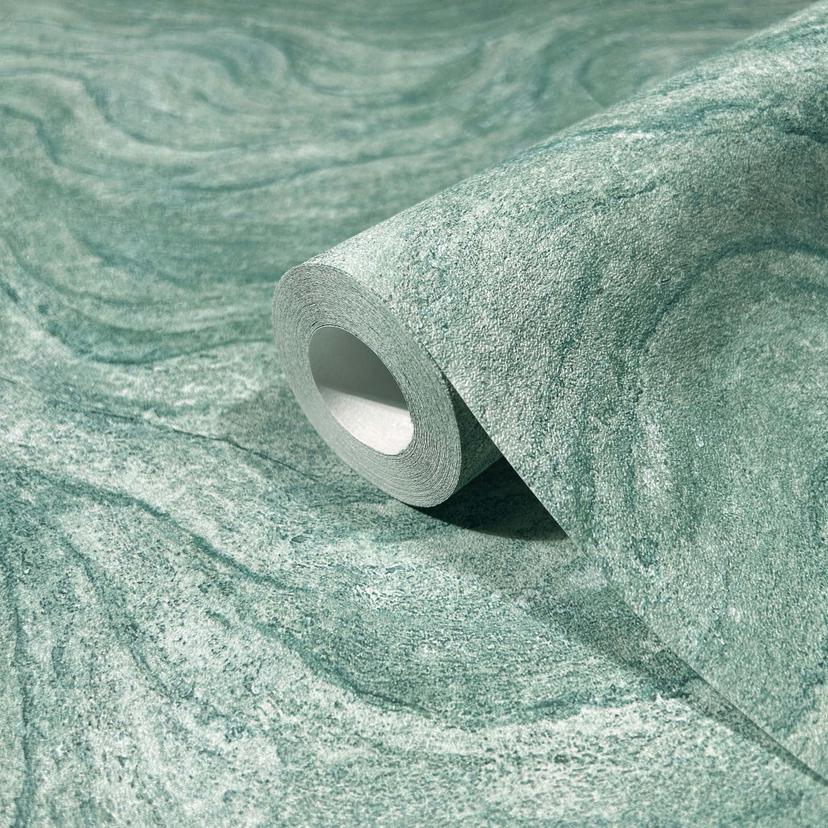 non-woven tapet med marmorsten effekt grøn marmor look
